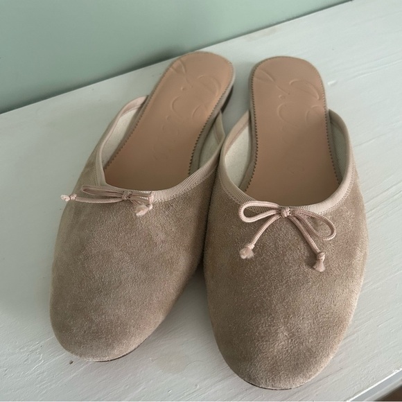 J. Crew Zoe ballet mule in suede light pink ribbon and nude - Picture 2 of 6